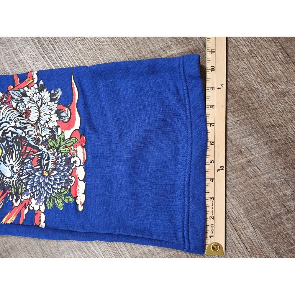 Ed Hardy Tattoos Royal Blue Wide Leg Sweatpants Tiger Graphic Y2K Small - Picture 9 of 9